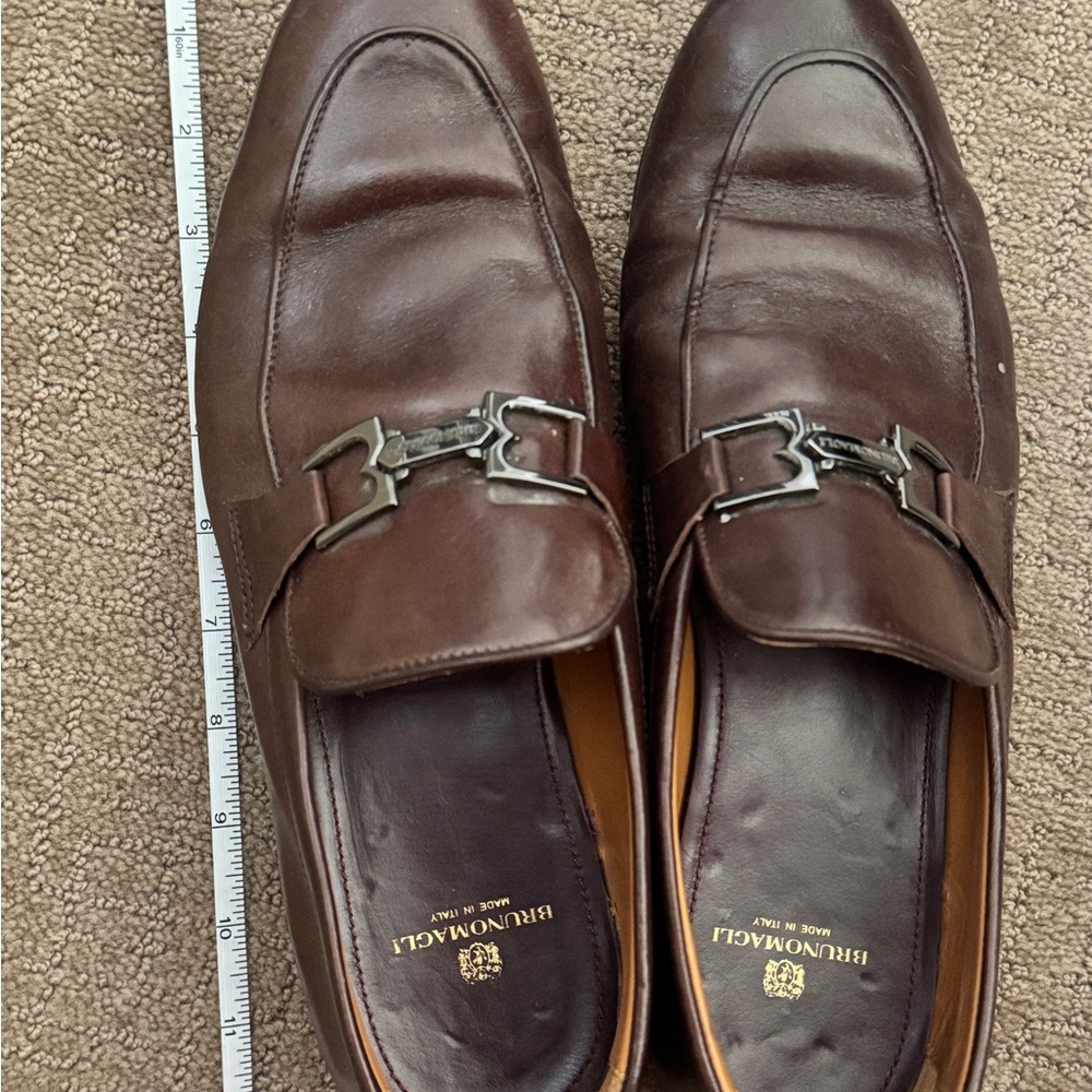 Bruno Magli Leo  Brown M Logo Buckle Bit Leather Loafers  Shoes SZ 10.5 вм600163